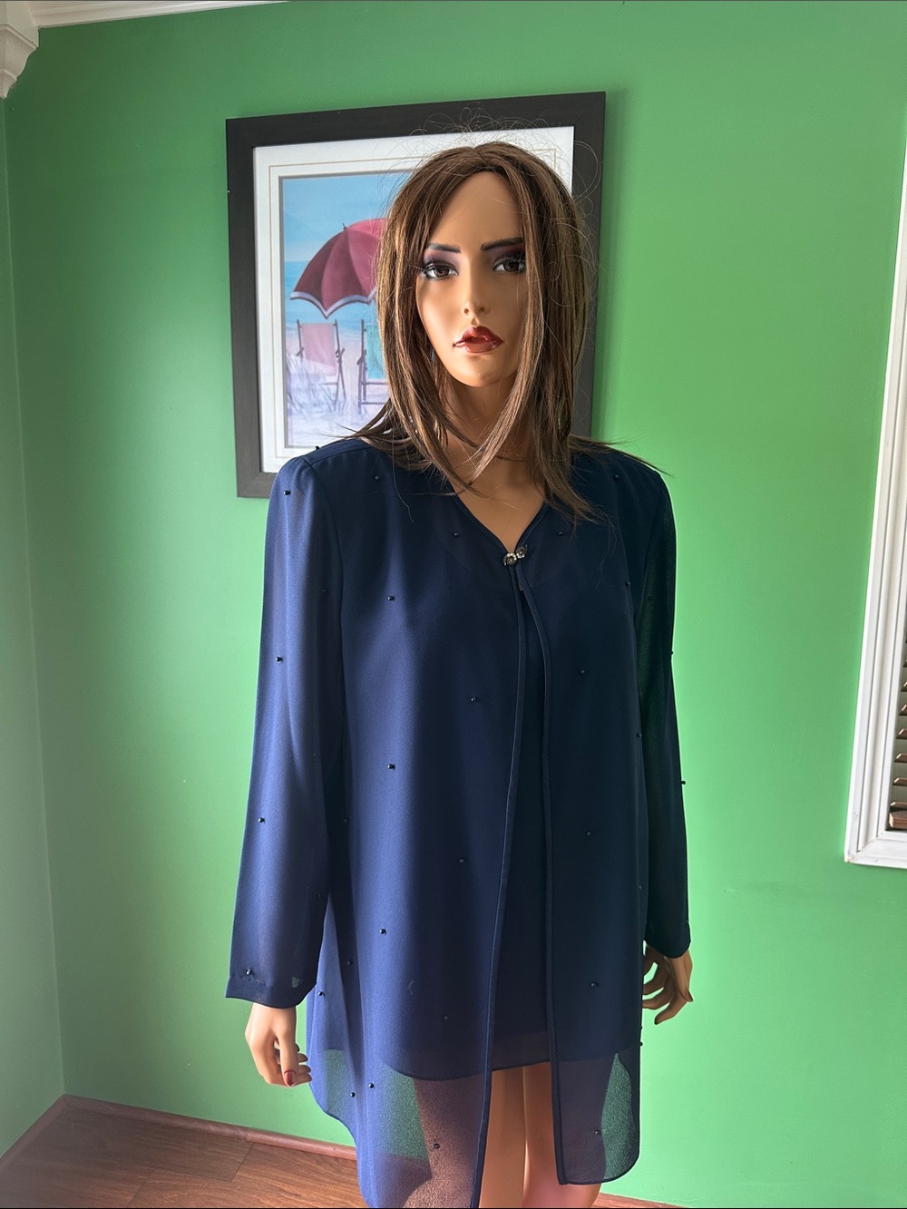 🌸🌸EUC Vintage R&M Richards Navy Beaded Evening Jacket🌸🌸